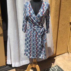 Boho Printed Wrap Dress